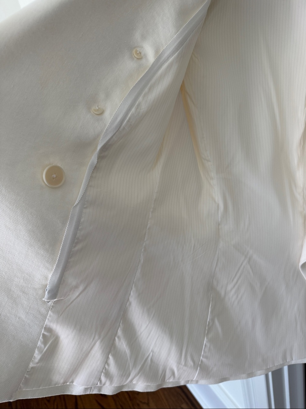 Veronica Beard White Linen Miller Dickey Jacket Gold Buttons Size 4 - Picture 6 of 8